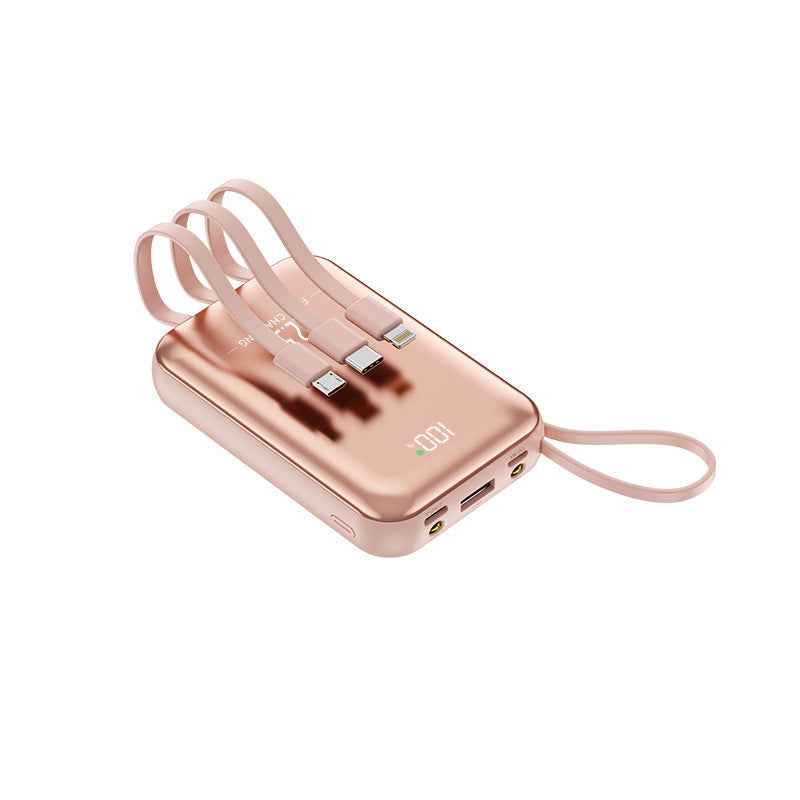 Power Bank Fast Charging Built-In Cables