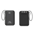 Power Bank Fast Charging Built-In Cables