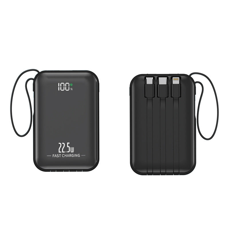 Power Bank Fast Charging Built-In Cables