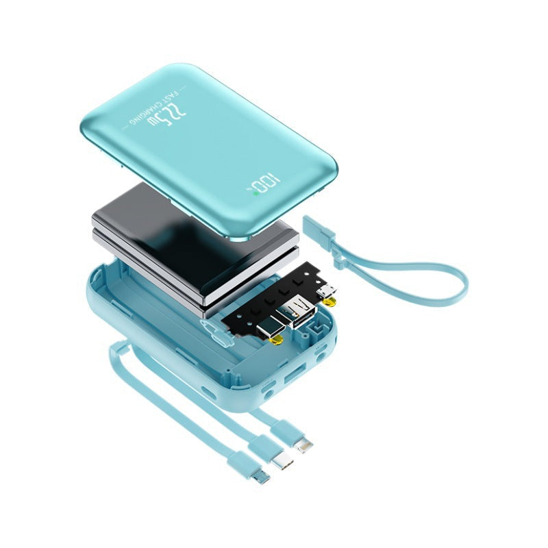 Power Bank Fast Charging Built-In Cables