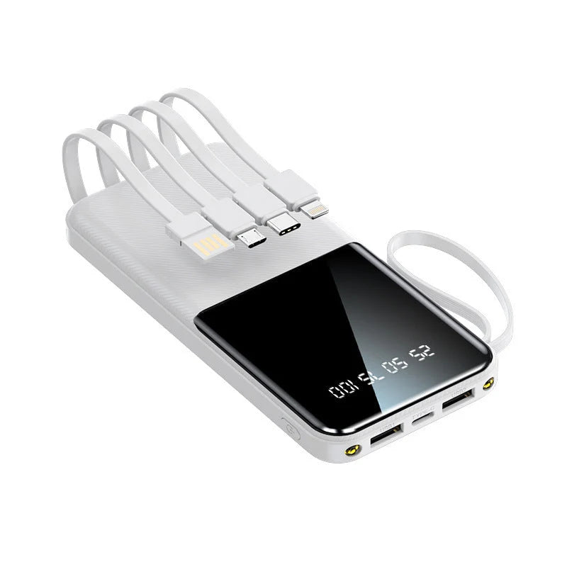 Power Bank Integrated Cables Fast Charging & LCD Display