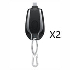 Power Bank Keychain Retractable Cable 1500 mAh