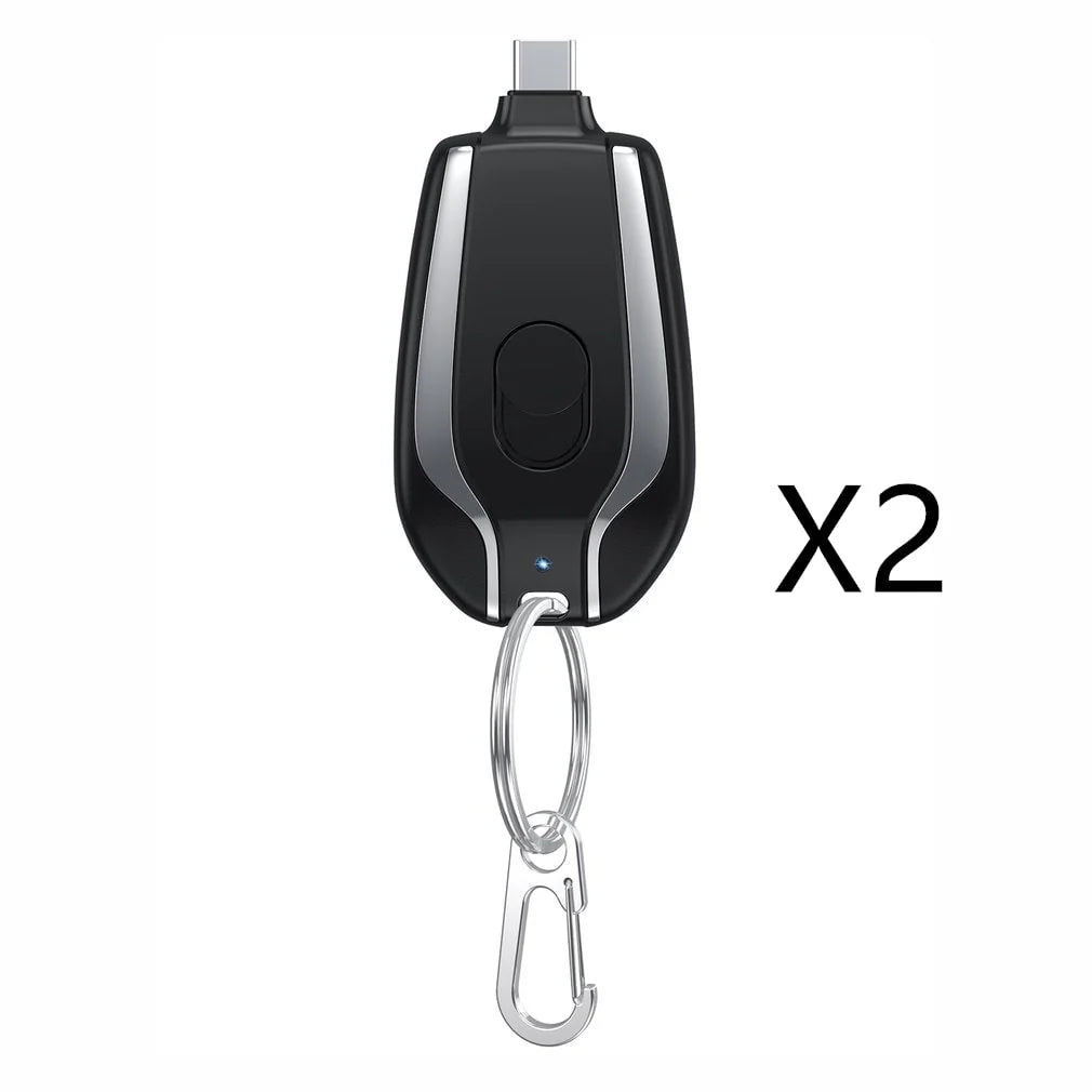 Power Bank Keychain Retractable Cable 1500 mAh