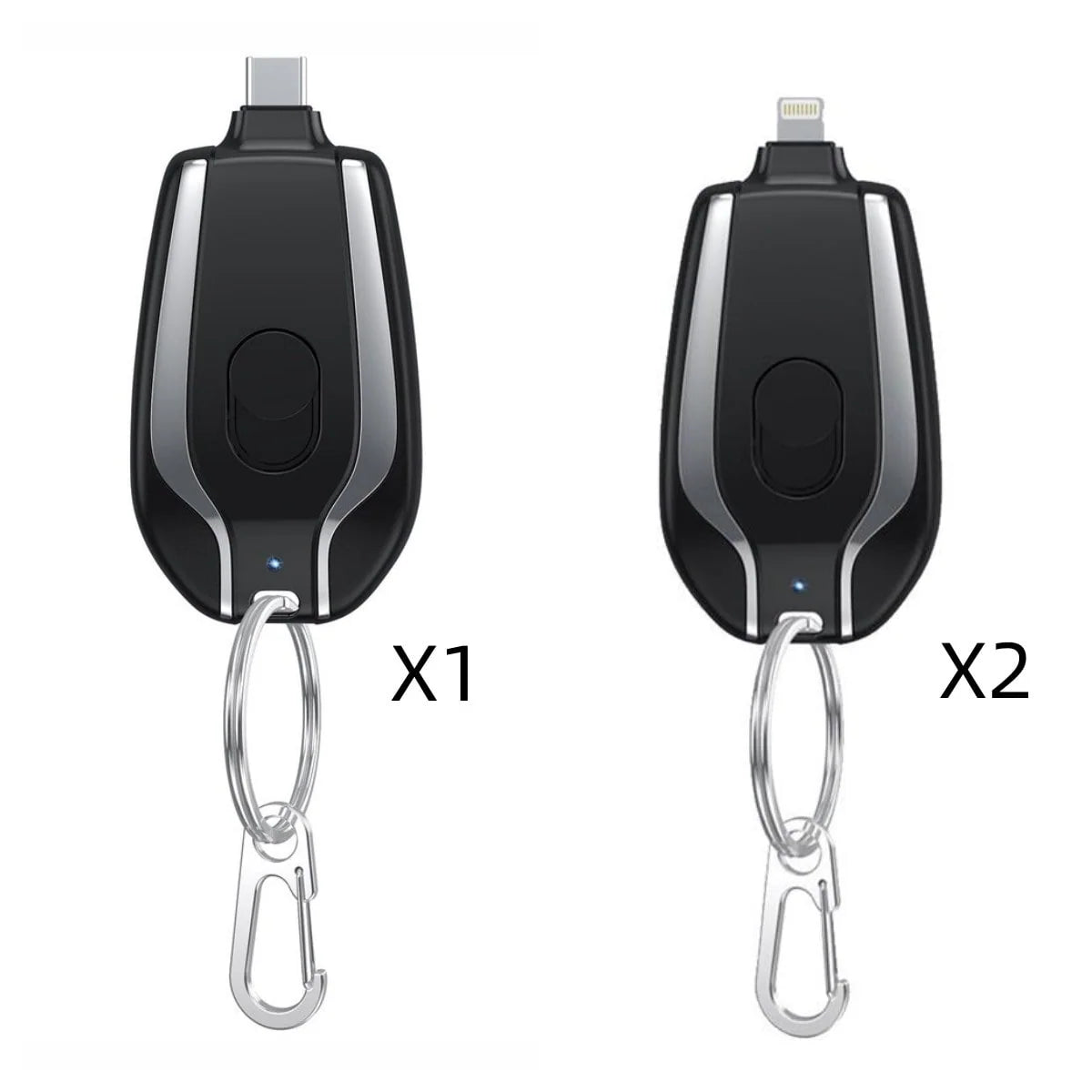 Power Bank Keychain Retractable Cable 1500 mAh