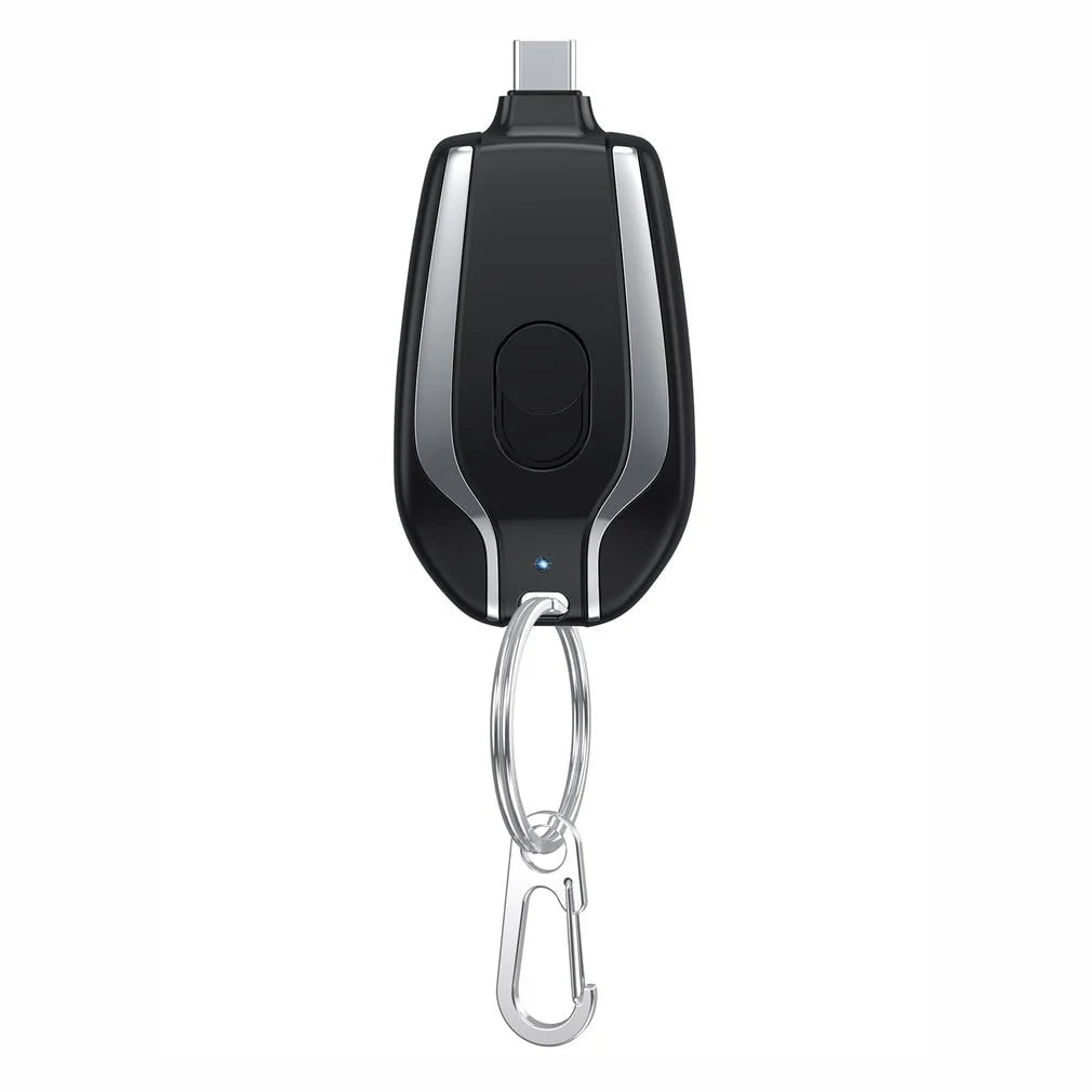 Power Bank Keychain Retractable Cable 1500 mAh