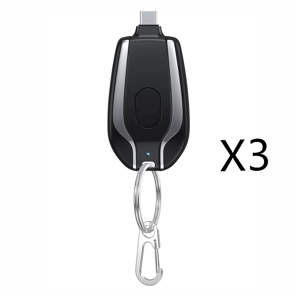 Power Bank Keychain Retractable Cable 1500 mAh