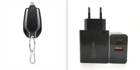 Power Bank Keychain Retractable Cable 1500 mAh