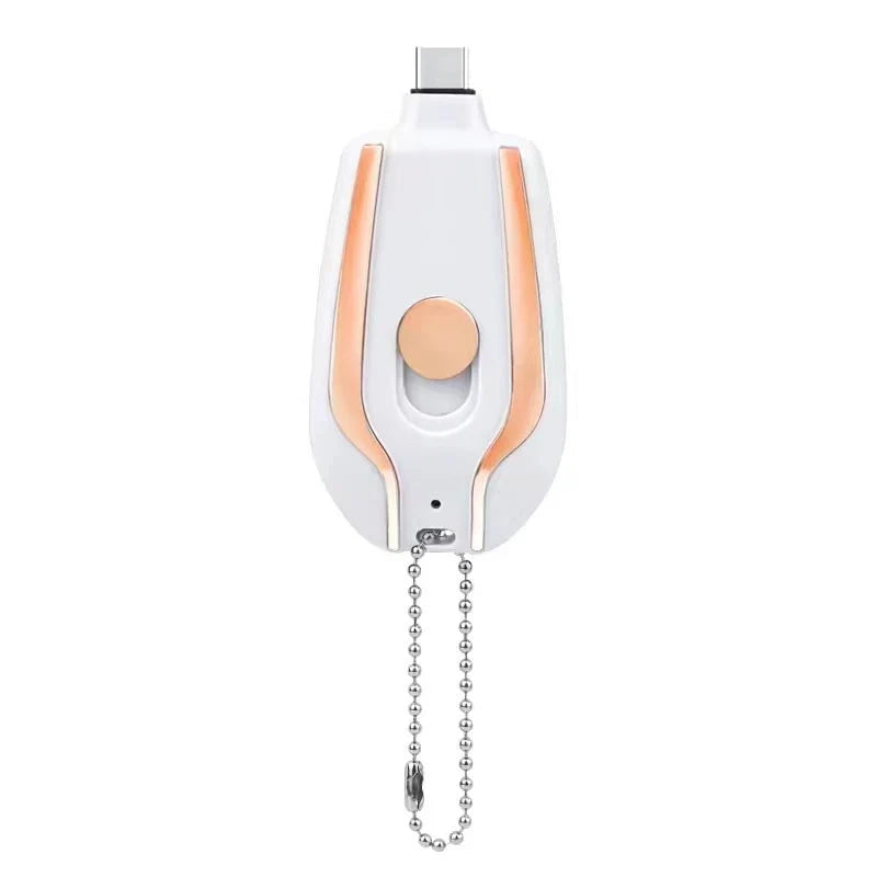 Power Bank Keychain Retractable Cable 1500 mAh