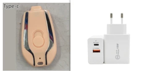 Power Bank Keychain Retractable Cable 1500 mAh