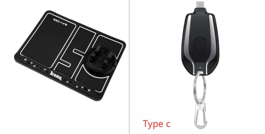 Power Bank Keychain Retractable Cable 1500 mAh