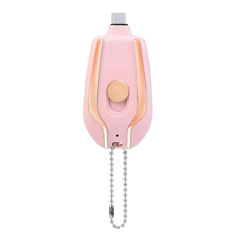 Power Bank Keychain Retractable Cable 1500 mAh