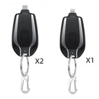 Power Bank Keychain Retractable Cable 1500 mAh