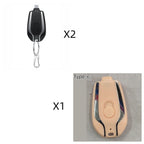 Power Bank Keychain Retractable Cable 1500 mAh