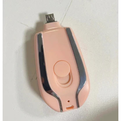 Power Bank Keychain Retractable Cable 1500 mAh