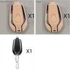 Power Bank Keychain Retractable Cable 1500 mAh