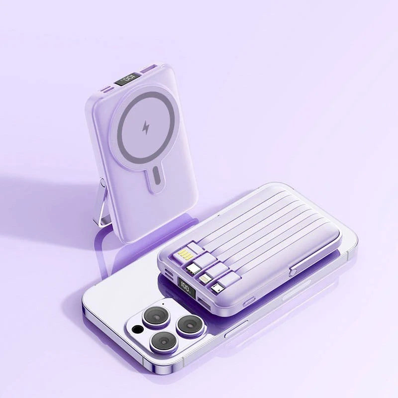 Power Bank Magnetic Wireless Built-In Cables 10000mAh