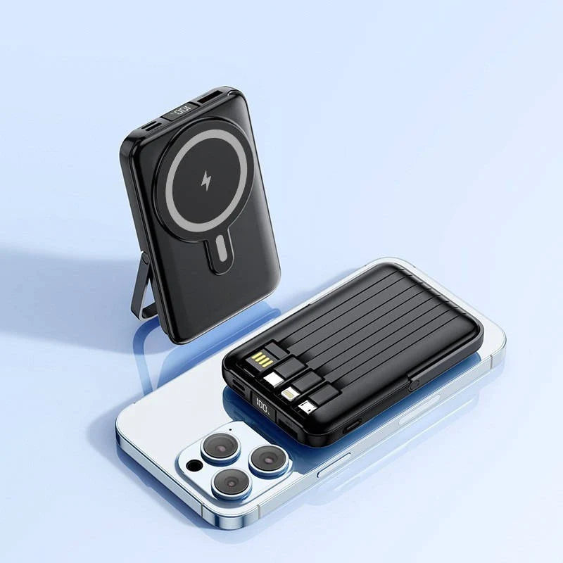Power Bank Magnetic Wireless Built-In Cables 10000mAh