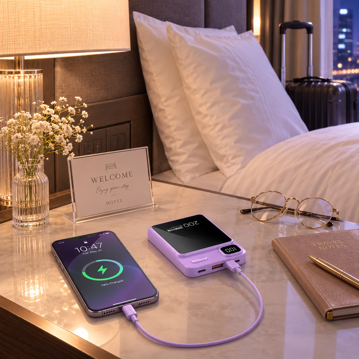 Power Bank Qi Wireless LED 20000 mAh