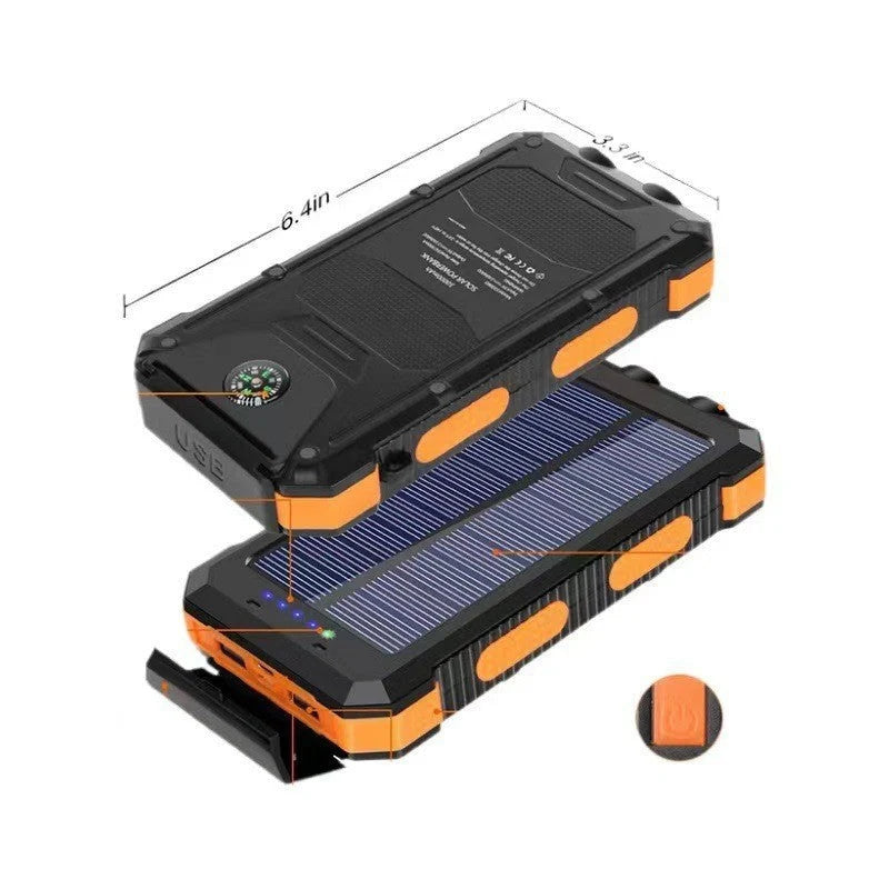 Power Bank Solar Charging Built-In Plug & Dual USB