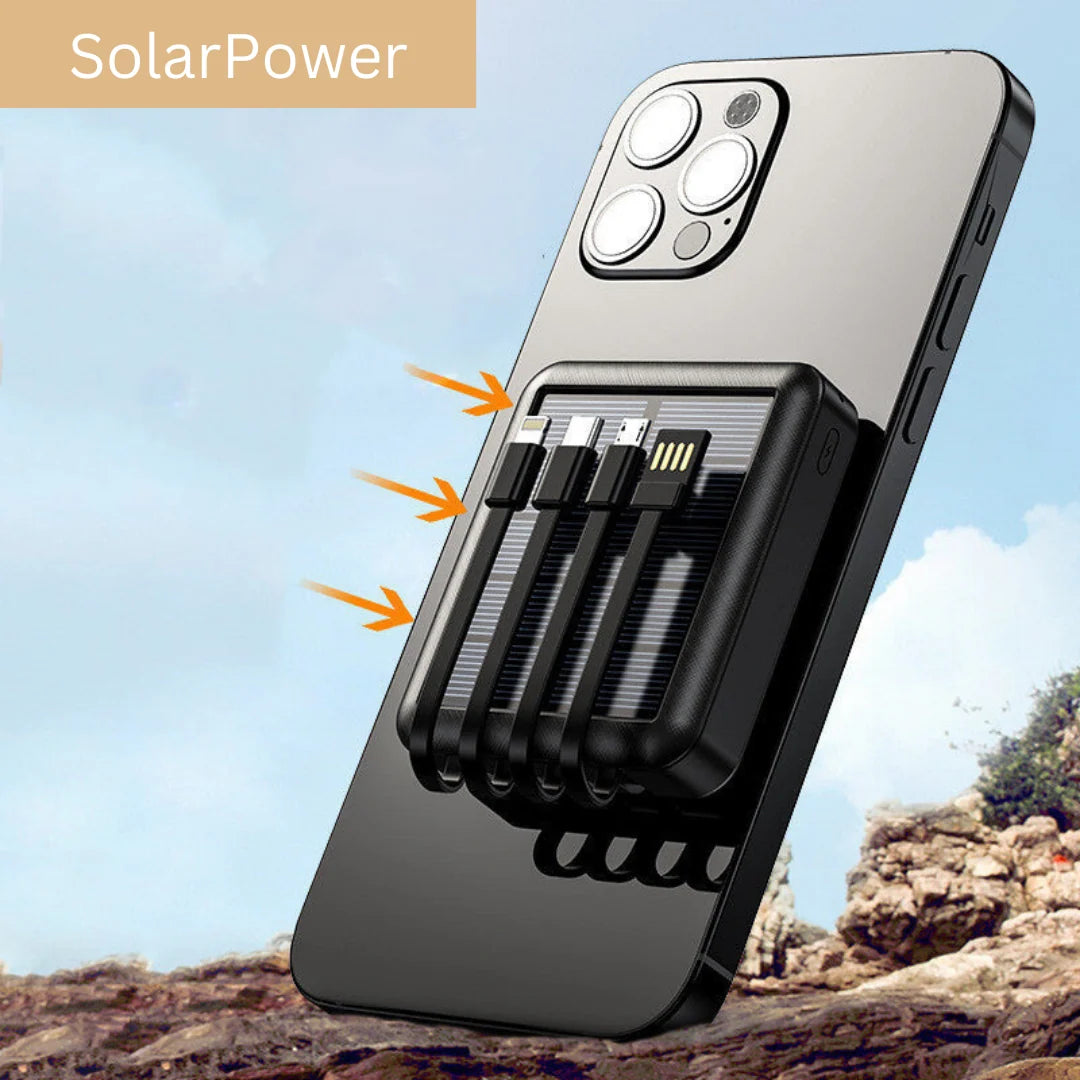 Power Bank Solar Charging LED Flashlight Dual USB
