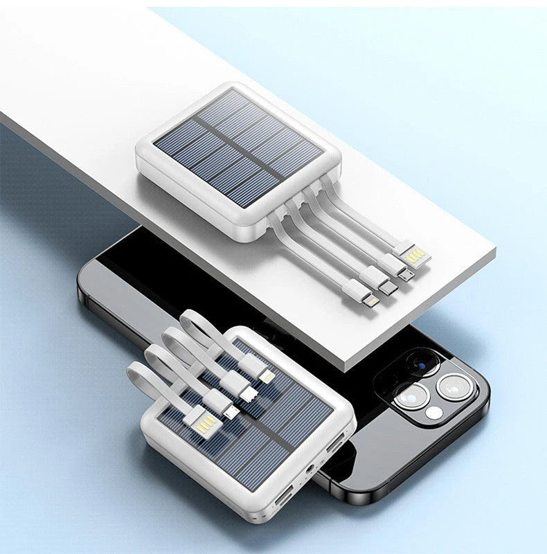 Power Bank Solar Charging LED Flashlight Dual USB