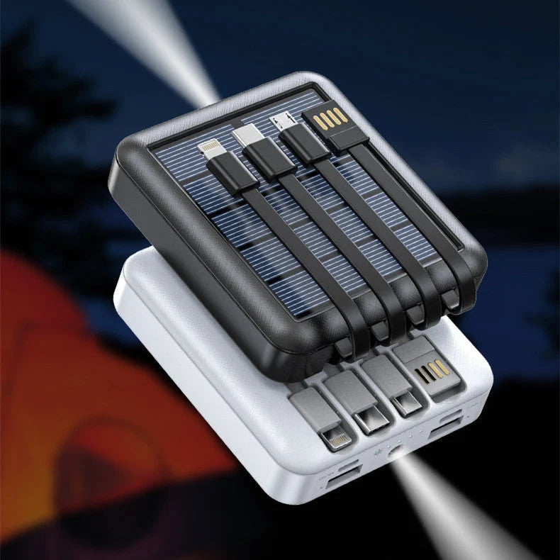 Power Bank Solar Charging LED Flashlight Dual USB