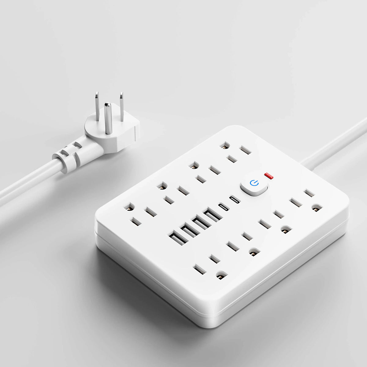 Power Strip 8 AC Outlets 4 USB Surge Protection