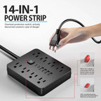 Power Strip 8 AC Outlets 4 USB Surge Protection