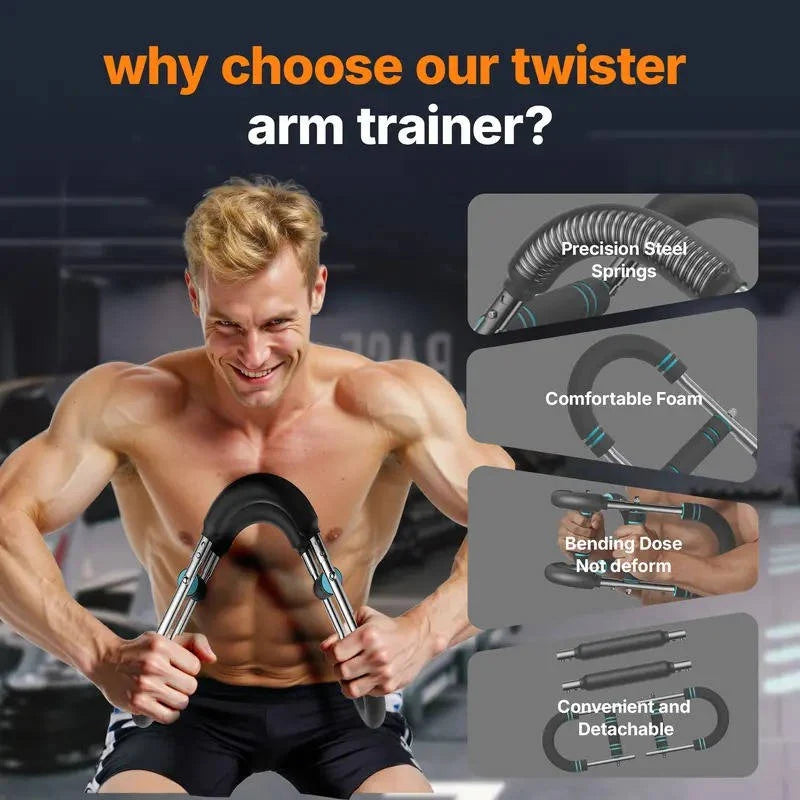 Power Twister Bar Adjustable Resistance Steel Core & Foam Grip