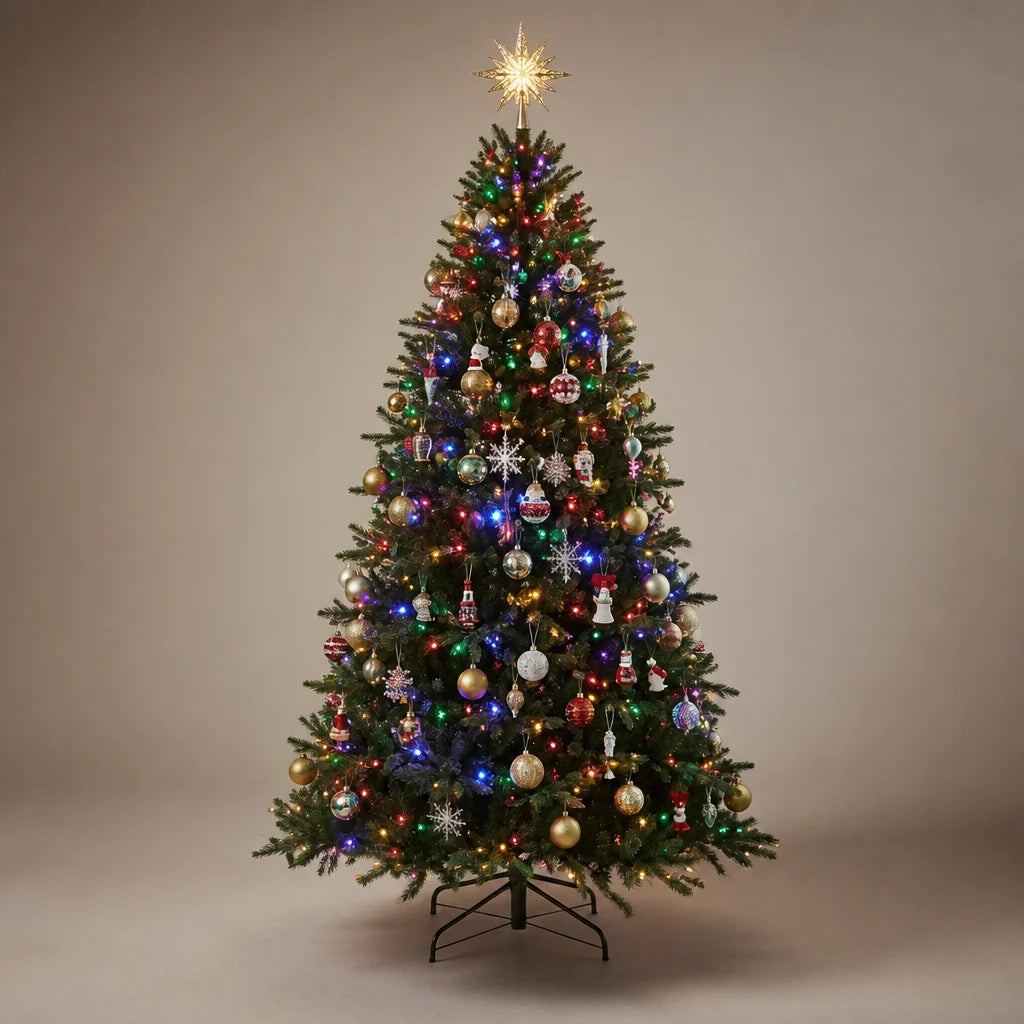 Pre-Decorated Christmas Tree Pre-Lit & Foldable