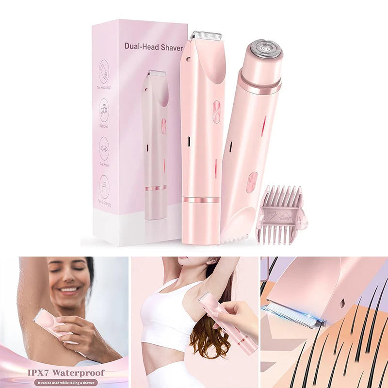 Precision Trimmer Face & Body Dual-Head Waterproof USB-C Rechargeable