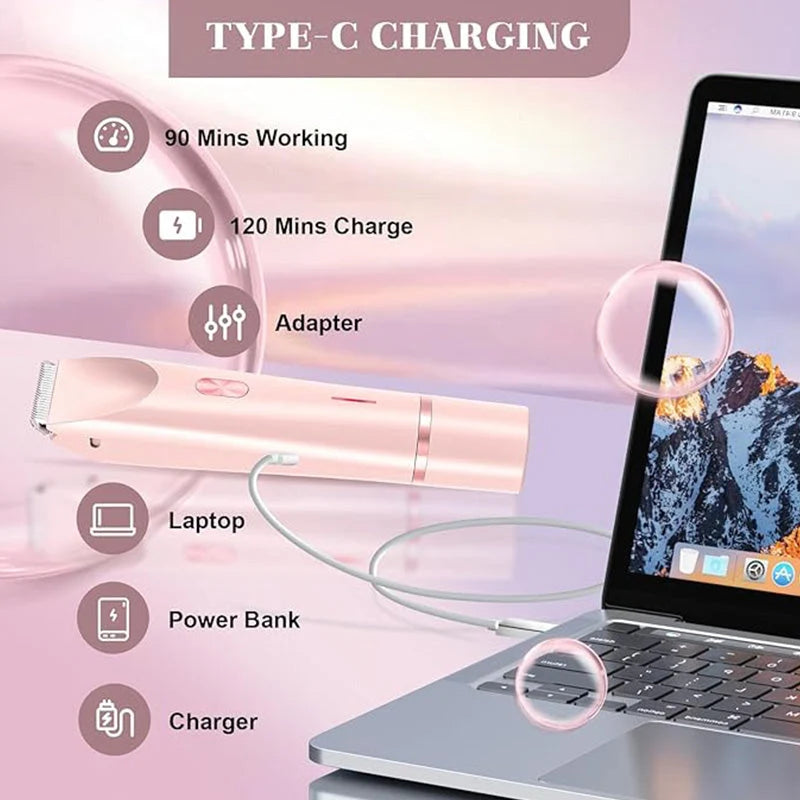 Precision Trimmer Face & Body Dual-Head Waterproof USB-C Rechargeable