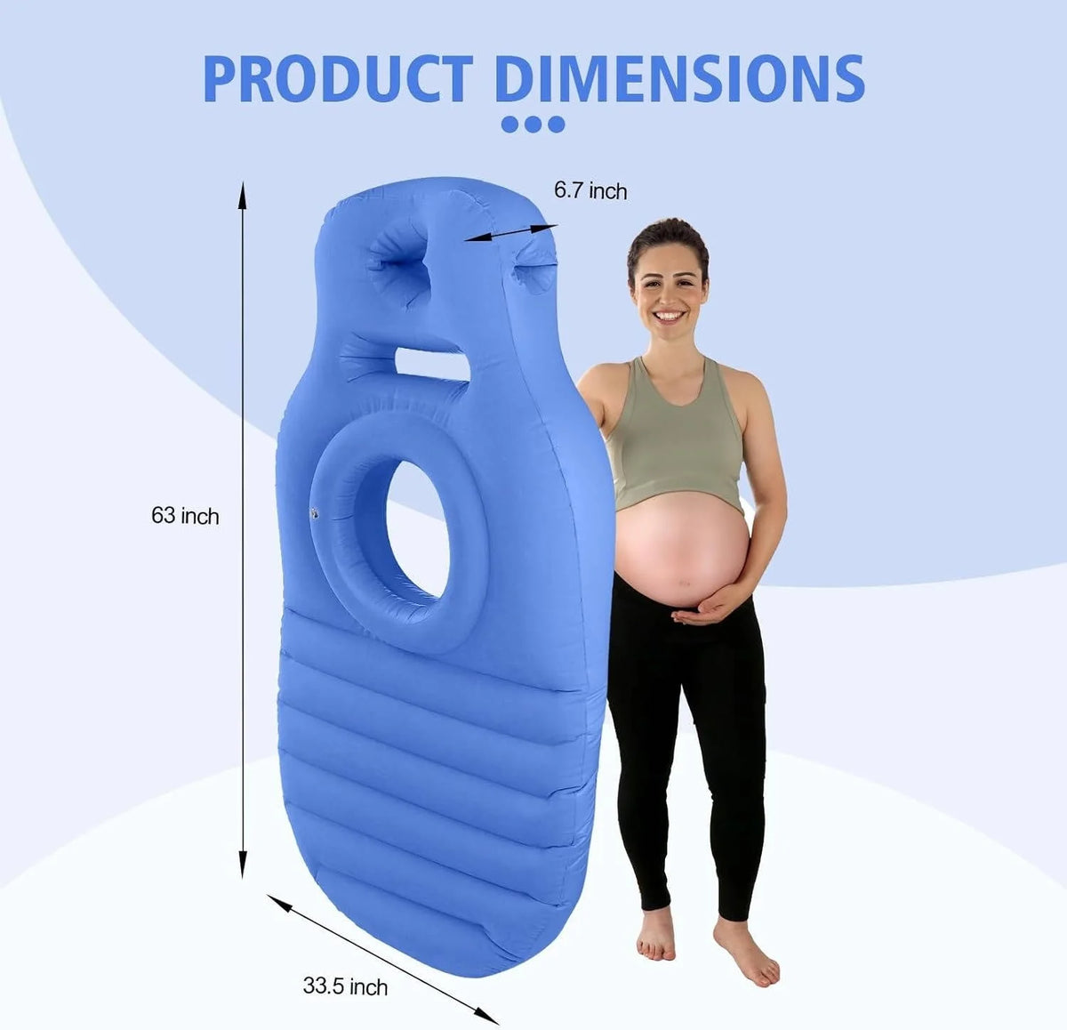 Pregnancy Pillow Belly Cutout Dual Air Chambers