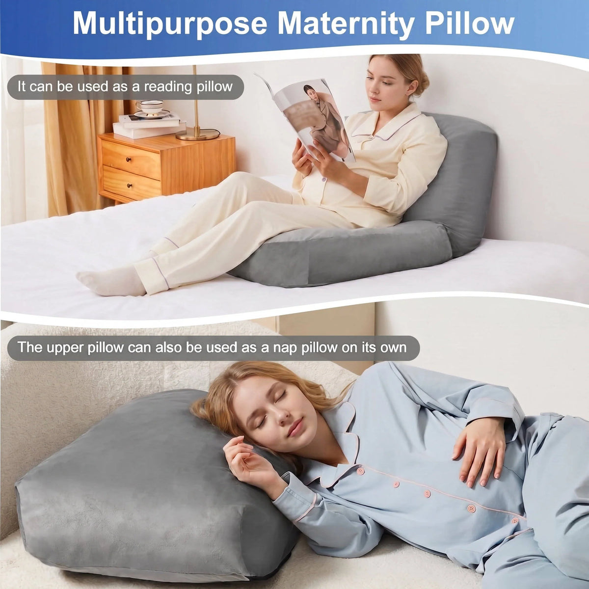Pregnancy Pillow Circular Cutout Adjustable Filling & Plush Cover