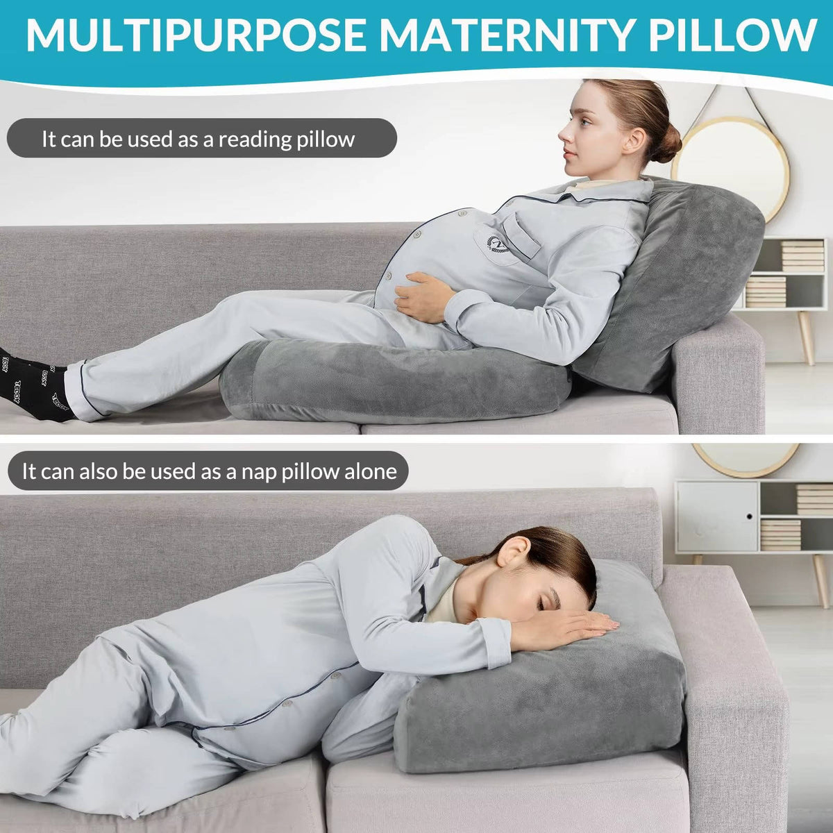 Pregnancy Pillow Circular Cutout Adjustable Filling & Plush Cover
