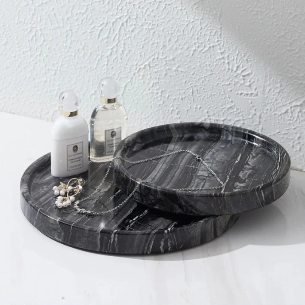 Premium Black Marble Jewelry Tray (3 Sizes)