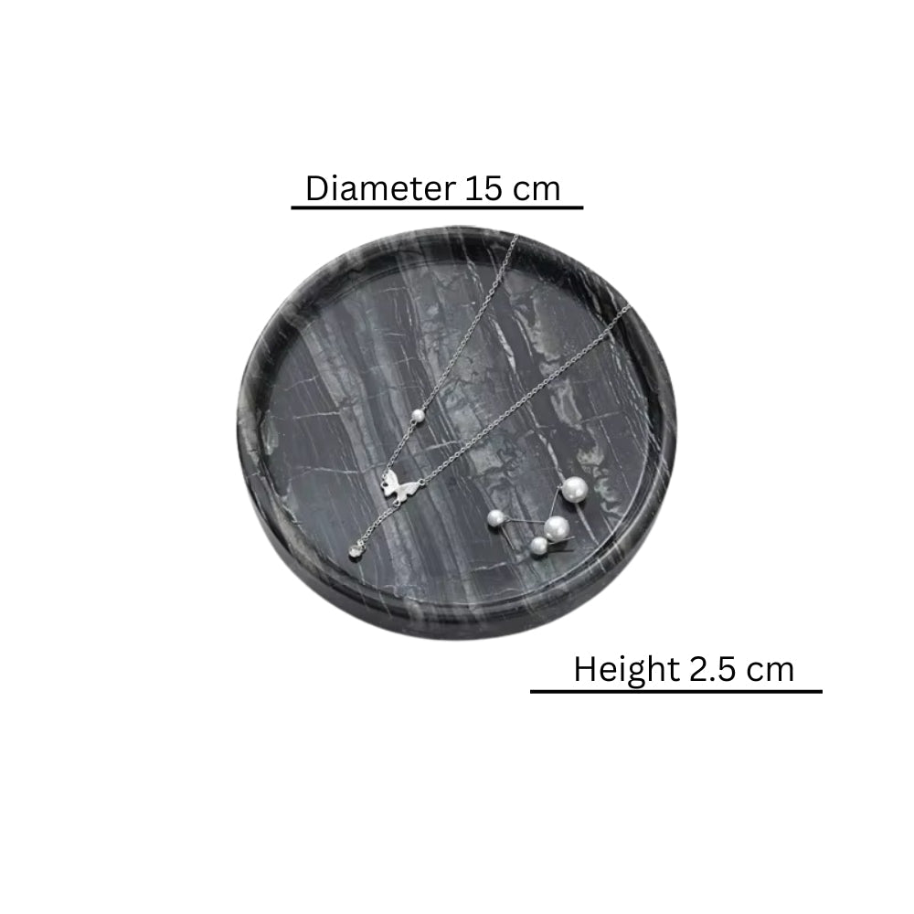 Premium Black Marble Jewelry Tray (3 Sizes)