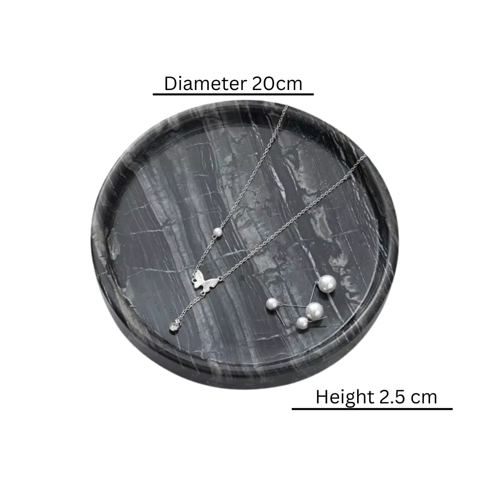Premium Black Marble Jewelry Tray (3 Sizes)