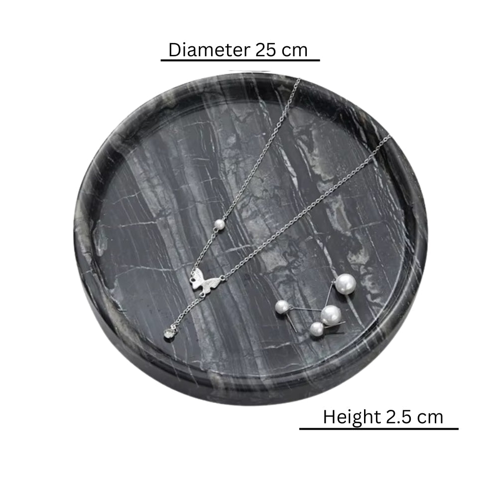 Premium Black Marble Jewelry Tray (3 Sizes)