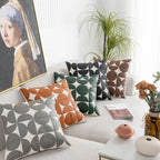 Premium Embroidered Faux Leather Sofa Cushion Cover (18 x 18 in)