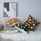 Premium Embroidered Faux Leather Sofa Cushion Cover (18 x 18 in)