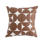 Premium Embroidered Faux Leather Sofa Cushion Cover (18 x 18 in)