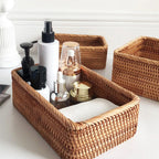 Premium Hand-Woven Akifuji Rattan Storage Basket (Rectangular)