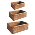 Premium Hand-Woven Akifuji Rattan Storage Basket (Rectangular)