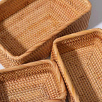 Premium Hand-Woven Akifuji Rattan Storage Basket (Rectangular)