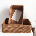 Premium Hand-Woven Akifuji Rattan Storage Basket (Rectangular)