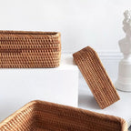 Premium Hand-Woven Akifuji Rattan Storage Basket (Rectangular)