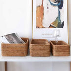 Premium Hand-Woven Akifuji Rattan Storage Basket (Rectangular)