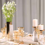 Premium Marble & Gold Pyramid Candle Holder