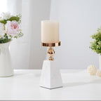 Premium Marble & Gold Pyramid Candle Holder